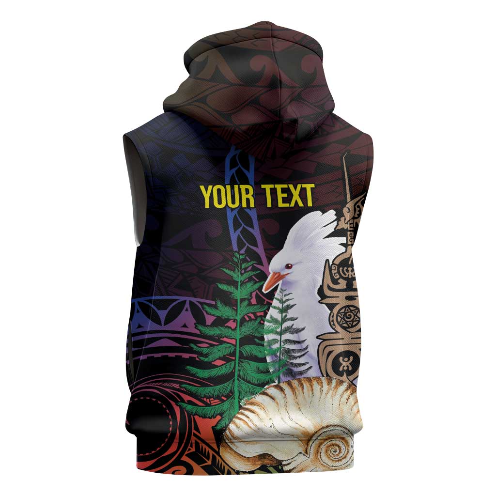 New Caledonia Kanaky Personalized Sleeveless Hoodie Kagu Bird Emblem LT7 - Polynesian Pride