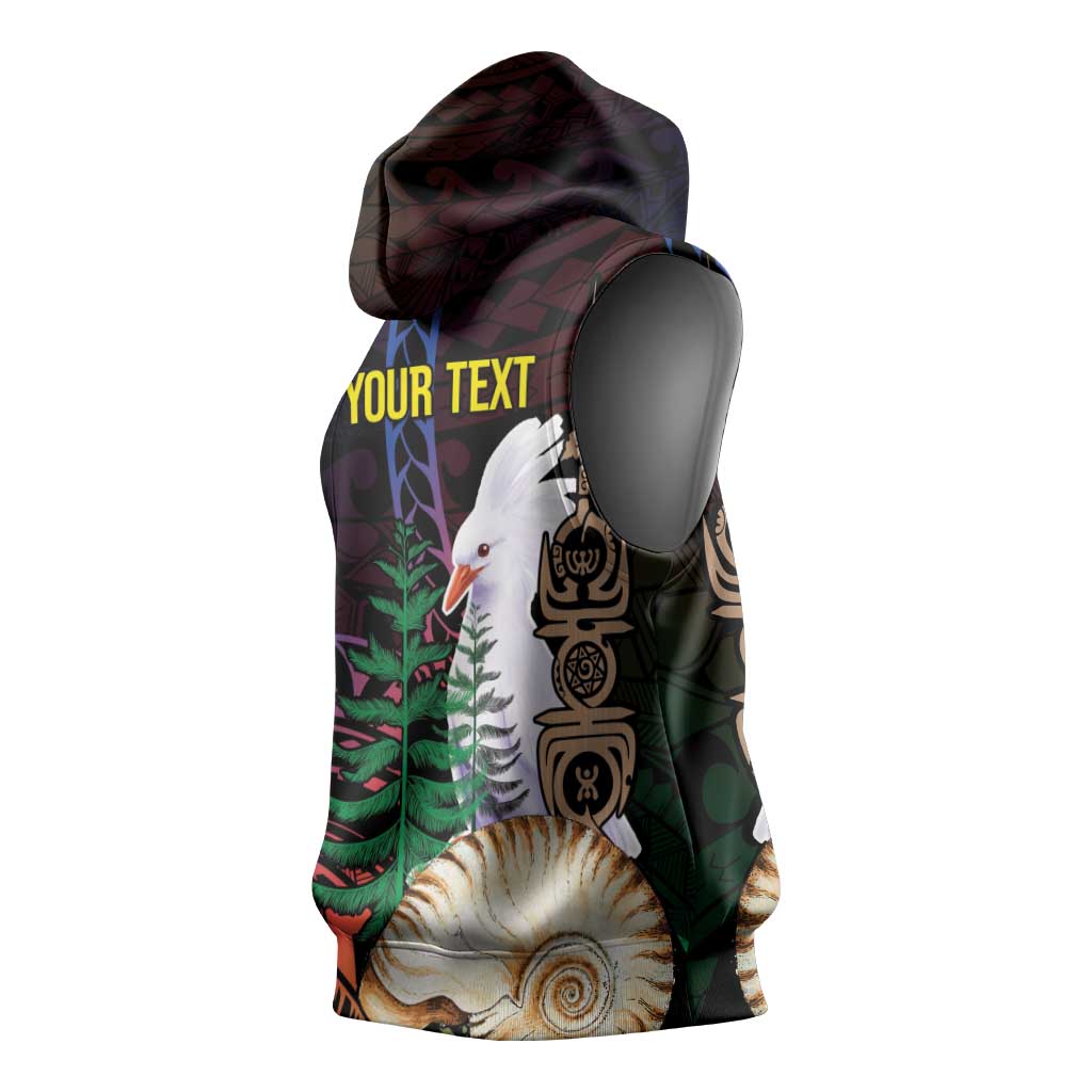 New Caledonia Kanaky Personalized Sleeveless Hoodie Kagu Bird Emblem LT7 - Polynesian Pride