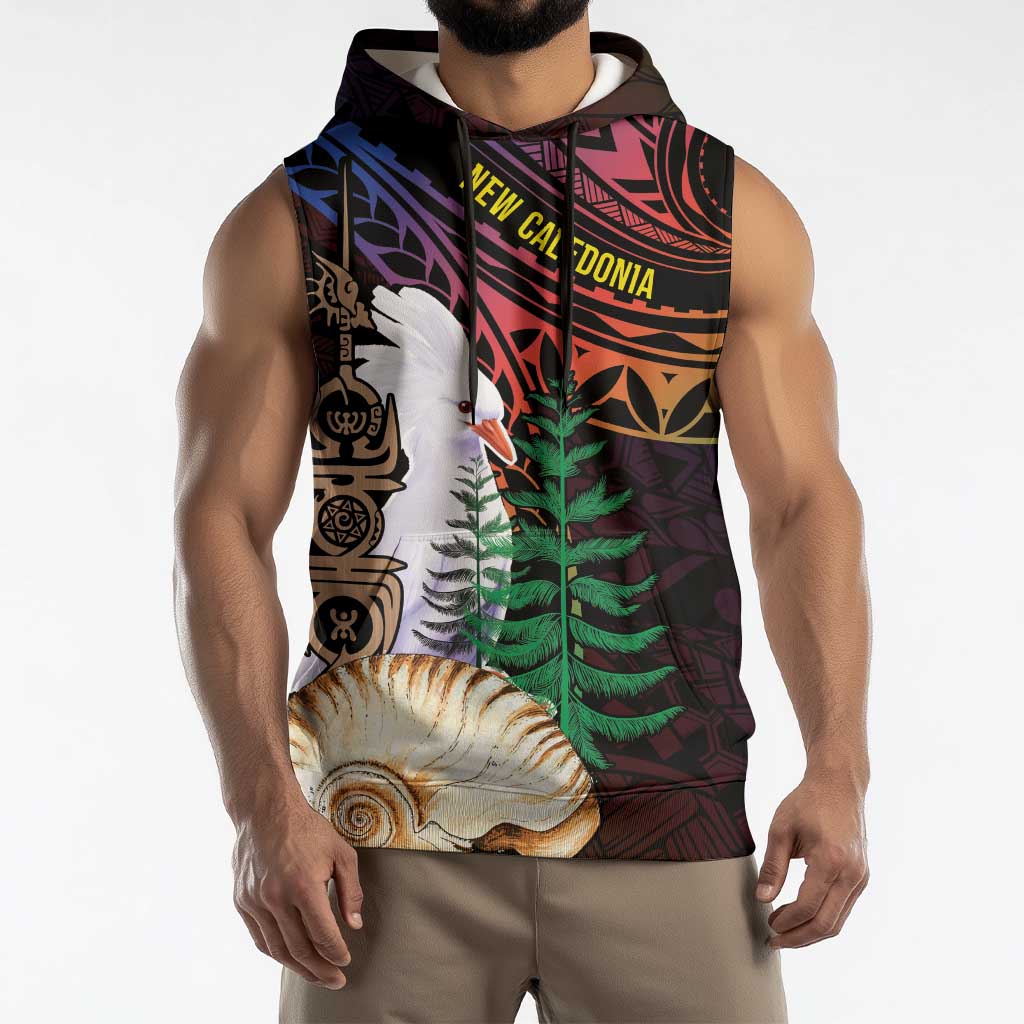 New Caledonia Kanaky Personalized Sleeveless Hoodie Kagu Bird Emblem LT7 - Polynesian Pride