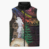 New Caledonia Kanaky Personalized Sleeveless Puffer Jacket Kagu Bird Emblem LT7 Unisex Black - Polynesian Pride
