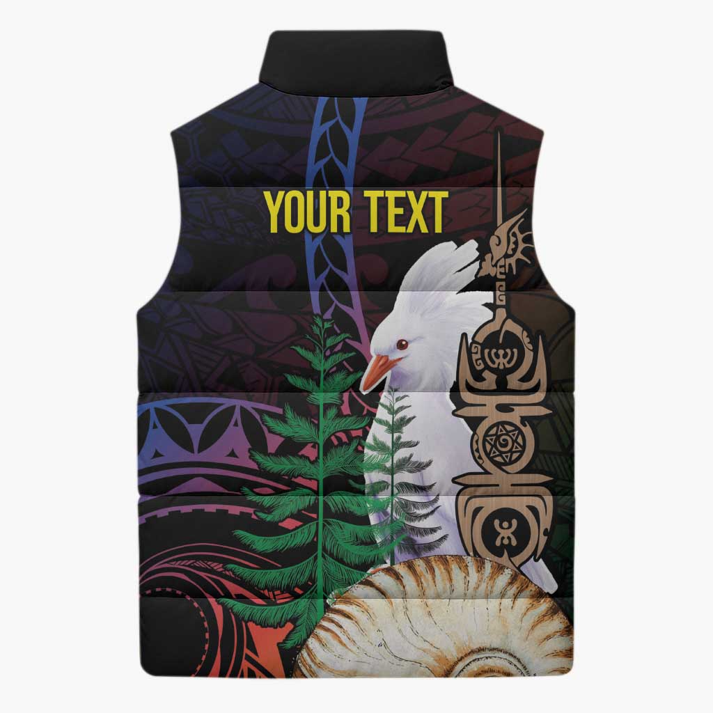 New Caledonia Kanaky Personalized Sleeveless Puffer Jacket Kagu Bird Emblem LT7 - Polynesian Pride