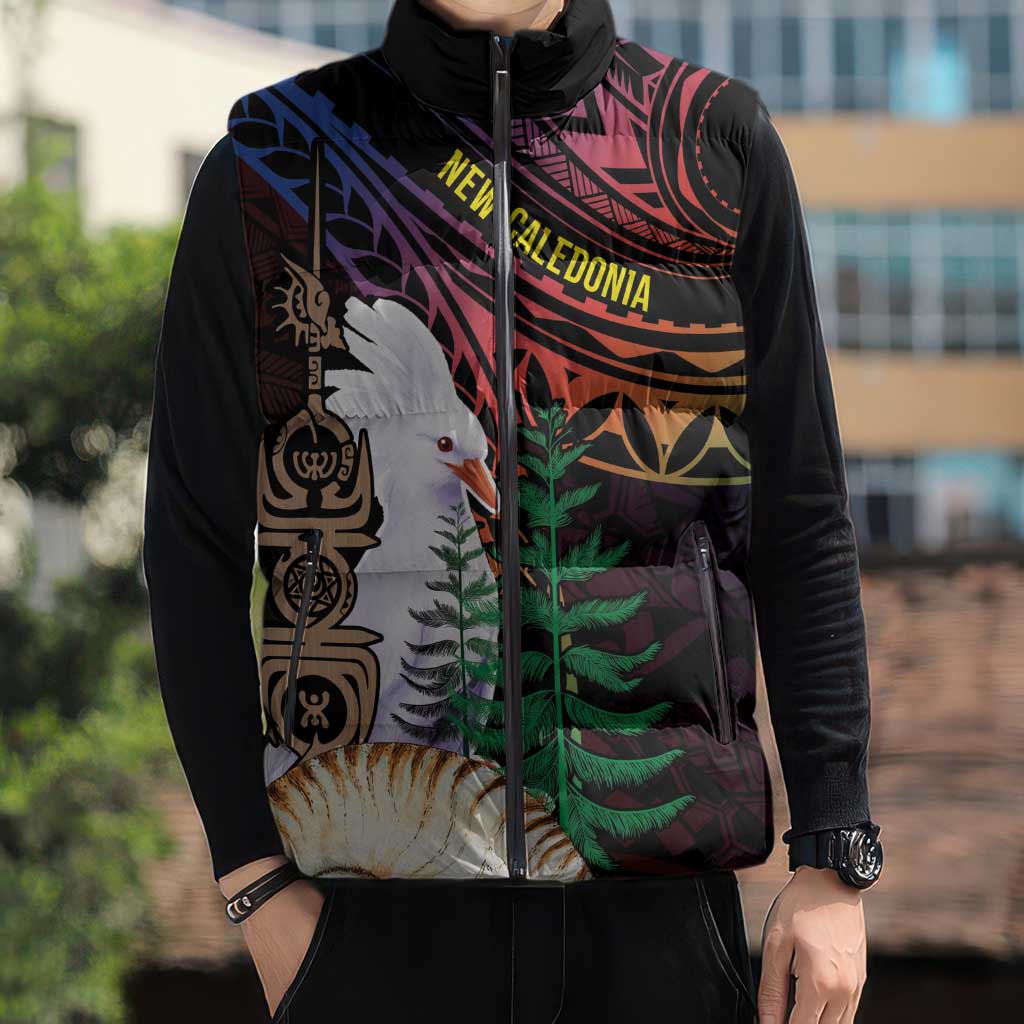 New Caledonia Kanaky Personalized Sleeveless Puffer Jacket Kagu Bird Emblem LT7 - Polynesian Pride