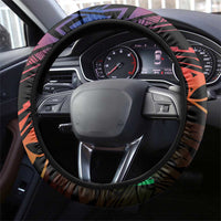 New Caledonia Kanaky Steering Wheel Cover Kagu Bird Emblem LT7 - Polynesian Pride