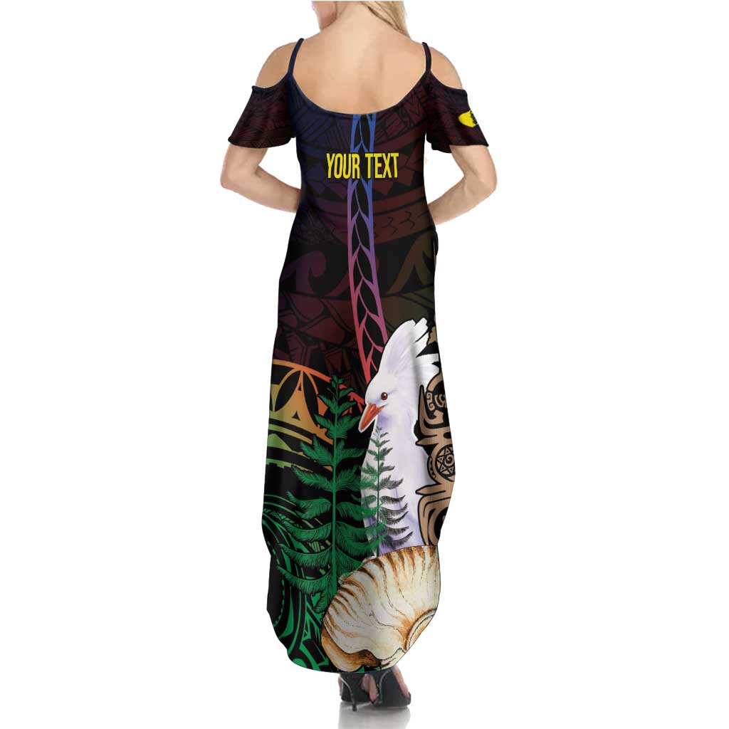 New Caledonia Kanaky Personalized Summer Maxi Dress Kagu Bird Emblem LT7 - Polynesian Pride