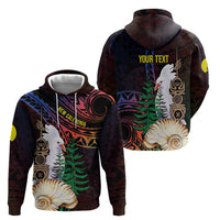 New Caledonia Kanaky Personalized Zip Hoodie Kagu Bird Emblem LT7 - Polynesian Pride