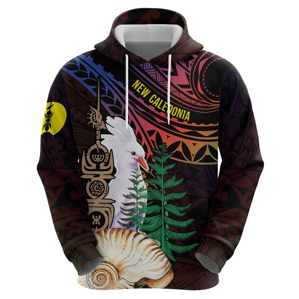 New Caledonia Kanaky Personalized Zip Hoodie Kagu Bird Emblem LT7 - Polynesian Pride