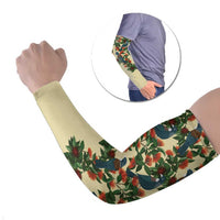 New Zealand Christmas Arm Sleeves Romantic Tui Birds on Pohutukawa - Ivory LT7 Set of 2 Ivory - Polynesian Pride