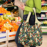New Zealand Christmas Grocery Bag Romantic Tui Birds on Pohutukawa - Ivory LT7 - Polynesian Pride
