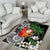 Polynesian Area Rug Tropical Santa - Plumeria Black Vintage