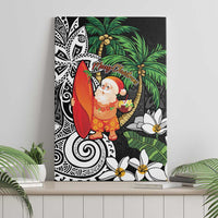 Polynesian Canvas Wall Art Tropical Santa - Plumeria Black Vintage LT7 - Polynesian Pride