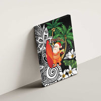 Polynesian Canvas Wall Art Tropical Santa - Plumeria Black Vintage LT7 - Polynesian Pride