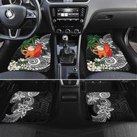 Polynesian Car Mats Tropical Santa - Plumeria Black Vintage LT7 Set 4pcs Black - Polynesian Pride