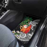 Polynesian Car Mats Tropical Santa - Plumeria Black Vintage LT7 - Polynesian Pride