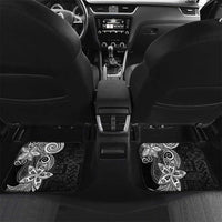 Polynesian Car Mats Tropical Santa - Plumeria Black Vintage LT7 Set 2pcs - Back Black - Polynesian Pride