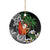 Polynesian Ceramic Ornament Tropical Santa - Plumeria Black Vintage