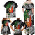 Polynesian Family Matching Off Shoulder Maxi Dress and Hawaiian Shirt Tropical Santa - Plumeria Black Vintage