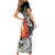 Polynesian Family Matching Short Sleeve Bodycon Dress and Hawaiian Shirt Tropical Santa - Plumeria Black Vintage