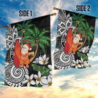 Polynesian Garden Flag Tropical Santa - Plumeria Black Vintage LT7 - Polynesian Pride