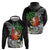 Polynesian Hoodie Tropical Santa - Plumeria Black Vintage