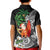 Polynesian Kid Polo Shirt Tropical Santa - Plumeria Black Vintage