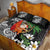 Polynesian Quilt Bed Set Tropical Santa - Plumeria Black Vintage