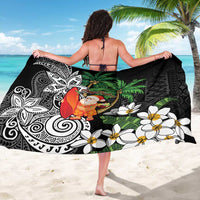Polynesian Sarong Tropical Santa - Plumeria Black Vintage LT7 - Polynesian Pride