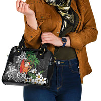 Polynesian Shoulder Handbag Tropical Santa - Plumeria Black Vintage LT7 - Polynesian Pride