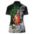 Polynesian Women Polo Shirt Tropical Santa - Plumeria Black Vintage