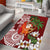 Polynesian Area Rug Tropical Santa - Plumeria Red Vintage