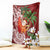 Polynesian Blanket Tropical Santa - Plumeria Red Vintage