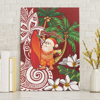 Polynesian Canvas Wall Art Tropical Santa - Plumeria Red Vintage LT7 Without Frame Red - Polynesian Pride