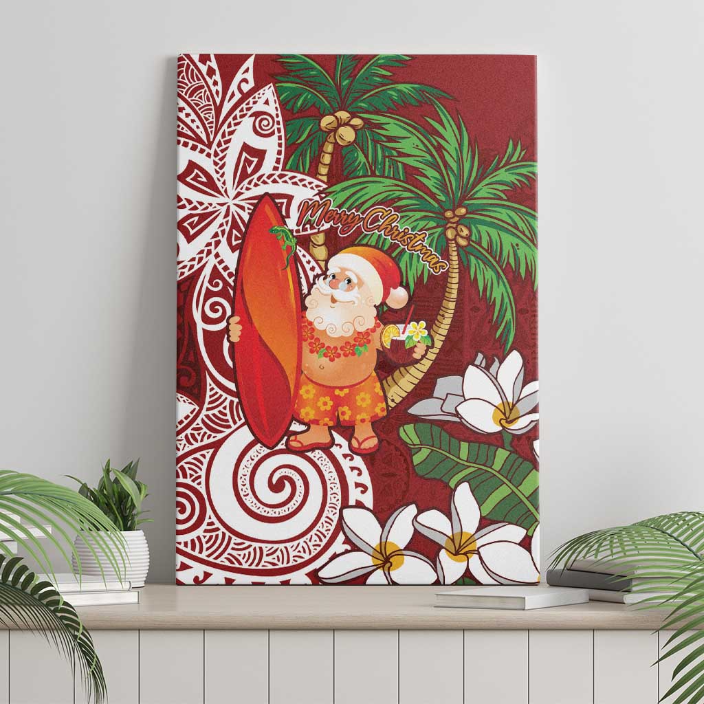 Polynesian Canvas Wall Art Tropical Santa - Plumeria Red Vintage LT7 - Polynesian Pride