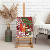 Polynesian Canvas Wall Art Tropical Santa - Plumeria Red Vintage LT7 - Polynesian Pride