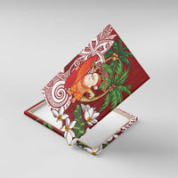 Polynesian Canvas Wall Art Tropical Santa - Plumeria Red Vintage LT7 With Frame Red - Polynesian Pride