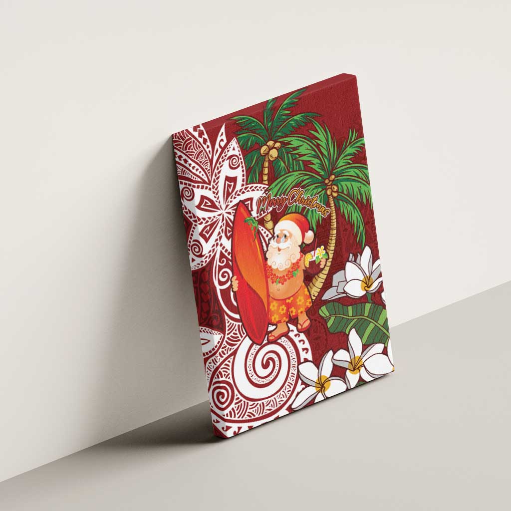 Polynesian Canvas Wall Art Tropical Santa - Plumeria Red Vintage LT7 - Polynesian Pride