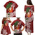 Polynesian Family Matching Puletasi and Hawaiian Shirt Tropical Santa - Plumeria Red Vintage