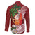 Polynesian Family Matching Puletasi and Hawaiian Shirt Tropical Santa - Plumeria Red Vintage