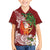 Polynesian Family Matching Puletasi and Hawaiian Shirt Tropical Santa - Plumeria Red Vintage