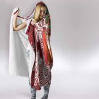 Polynesian Hooded Blanket Tropical Santa - Plumeria Red Vintage LT7 - Polynesian Pride