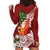 Polynesian Hoodie Dress Tropical Santa - Plumeria Red Vintage