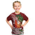 Polynesian Kid T Shirt Tropical Santa - Plumeria Red Vintage