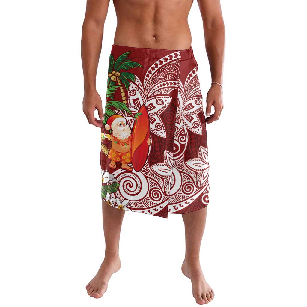 Polynesian Lavalava Tropical Santa - Plumeria Red Vintage