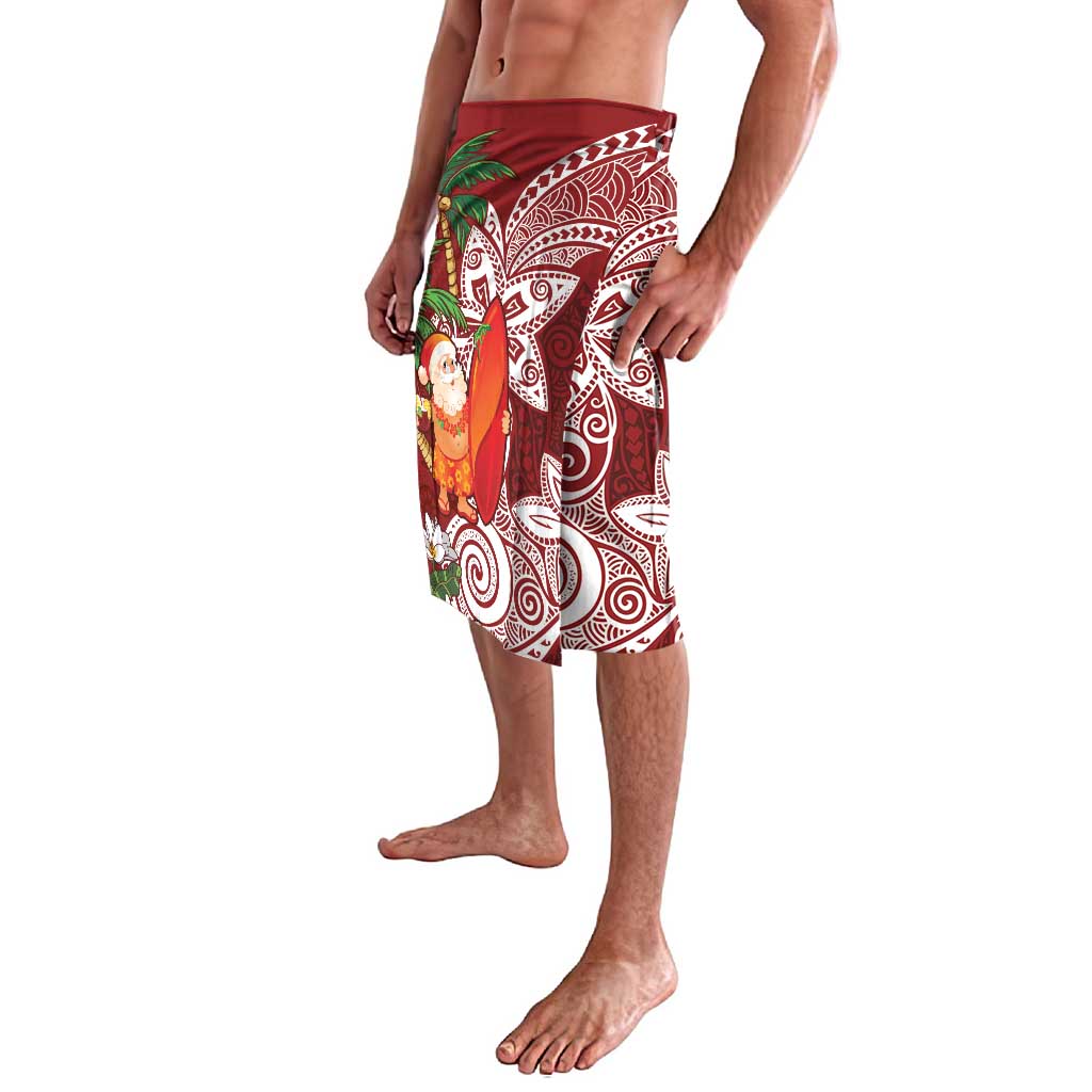 Polynesian Lavalava Tropical Santa - Plumeria Red Vintage LT7 - Polynesian Pride