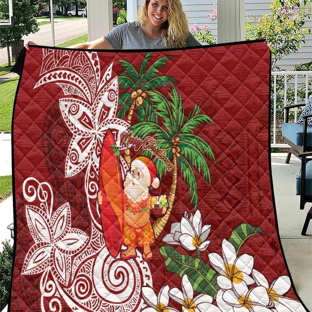 Polynesian Quilt Tropical Santa - Plumeria Red Vintage LT7 Red - Polynesian Pride