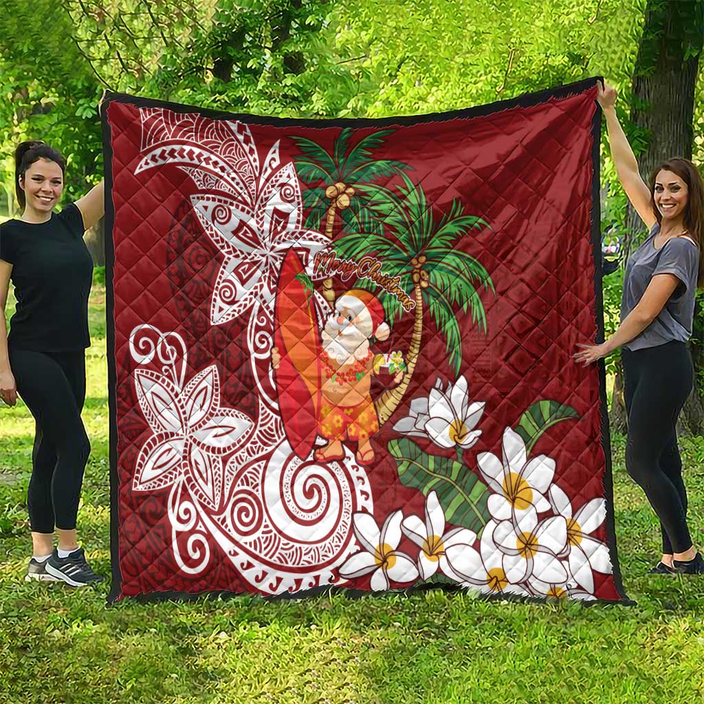 Polynesian Quilt Tropical Santa - Plumeria Red Vintage LT7 - Polynesian Pride