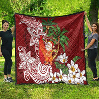 Polynesian Quilt Tropical Santa - Plumeria Red Vintage LT7 - Polynesian Pride