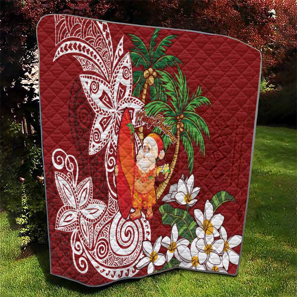 Polynesian Quilt Tropical Santa - Plumeria Red Vintage LT7 - Polynesian Pride