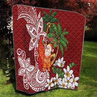 Polynesian Quilt Tropical Santa - Plumeria Red Vintage LT7 - Polynesian Pride