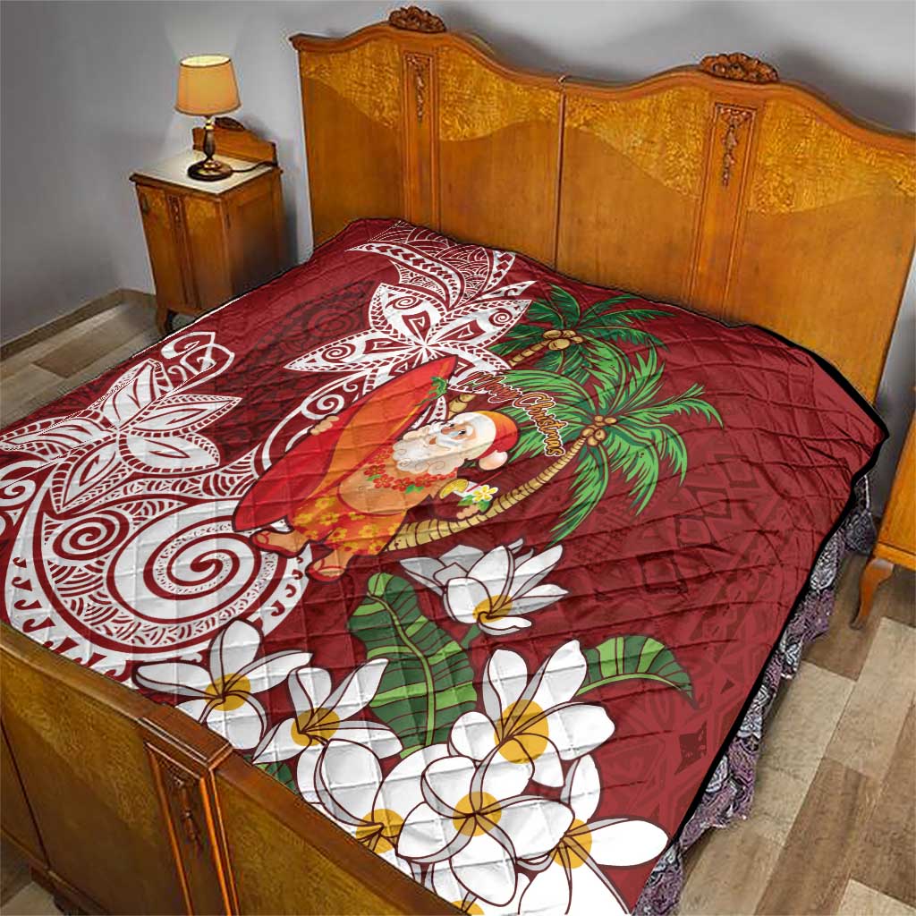 Polynesian Quilt Tropical Santa - Plumeria Red Vintage LT7 - Polynesian Pride