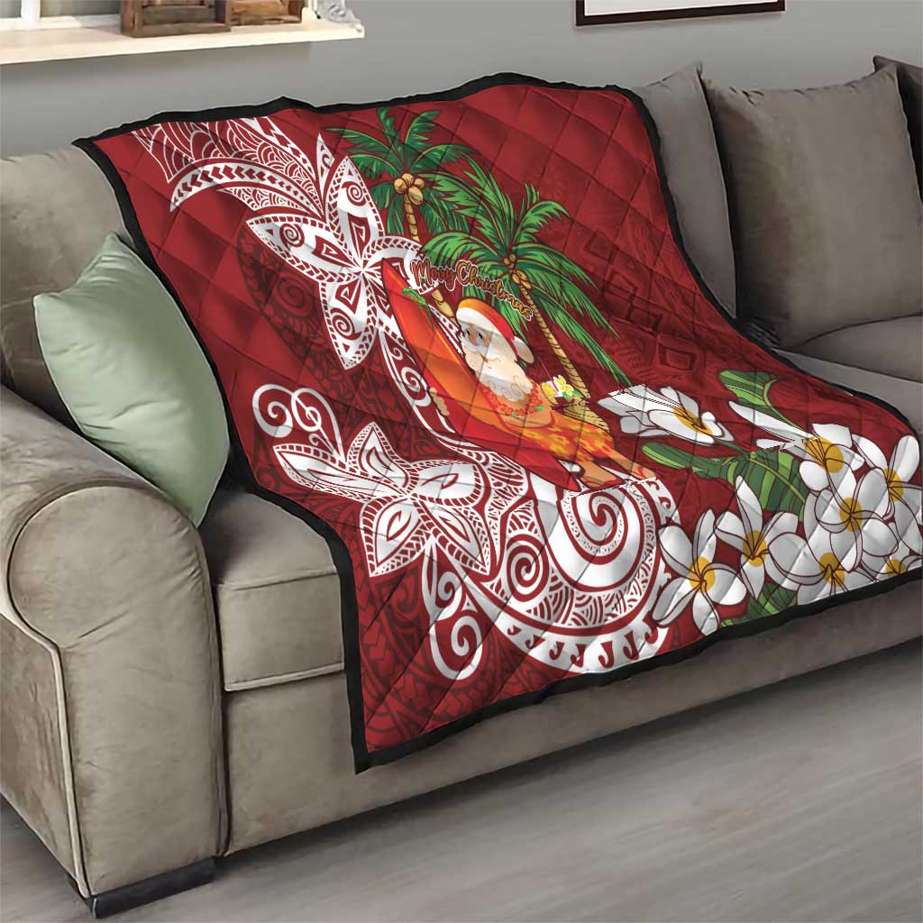 Polynesian Quilt Tropical Santa - Plumeria Red Vintage LT7 - Polynesian Pride